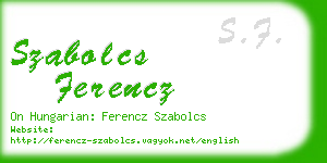 szabolcs ferencz business card